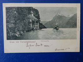 1898, Gruss vom Vierwaldstättersee! Dampfschiff Tellskapelle