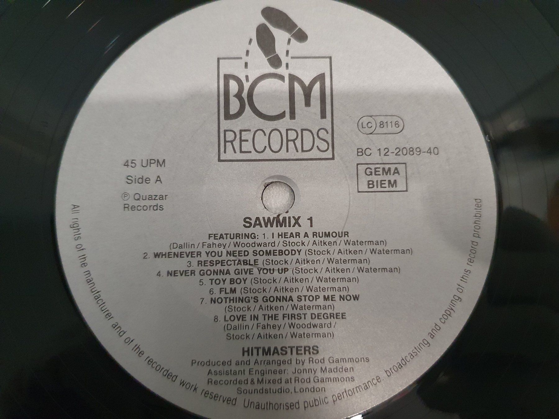 Dischi in vinile: Hitmasters – Sawmix 1 – Usato da Uster venduto da Vinyl-Leidenschaft 4