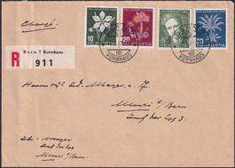 1946, J117-J120 Luxus-Satzbrief von BERN (Kornhaus) n.MURI.