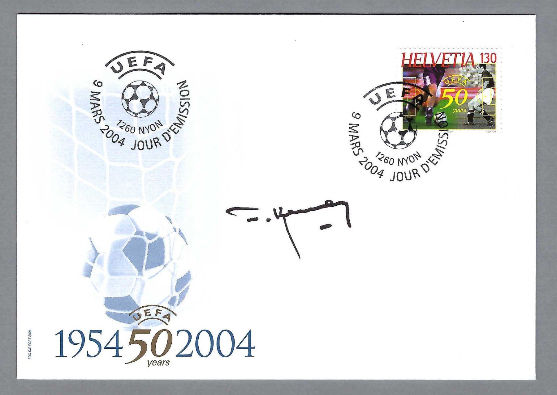 Tutti i francobolli: 2004, UEFA MARKE + ET-0 NYON, FDC SIGN. – Usato da Pura venduto da ulisse1957