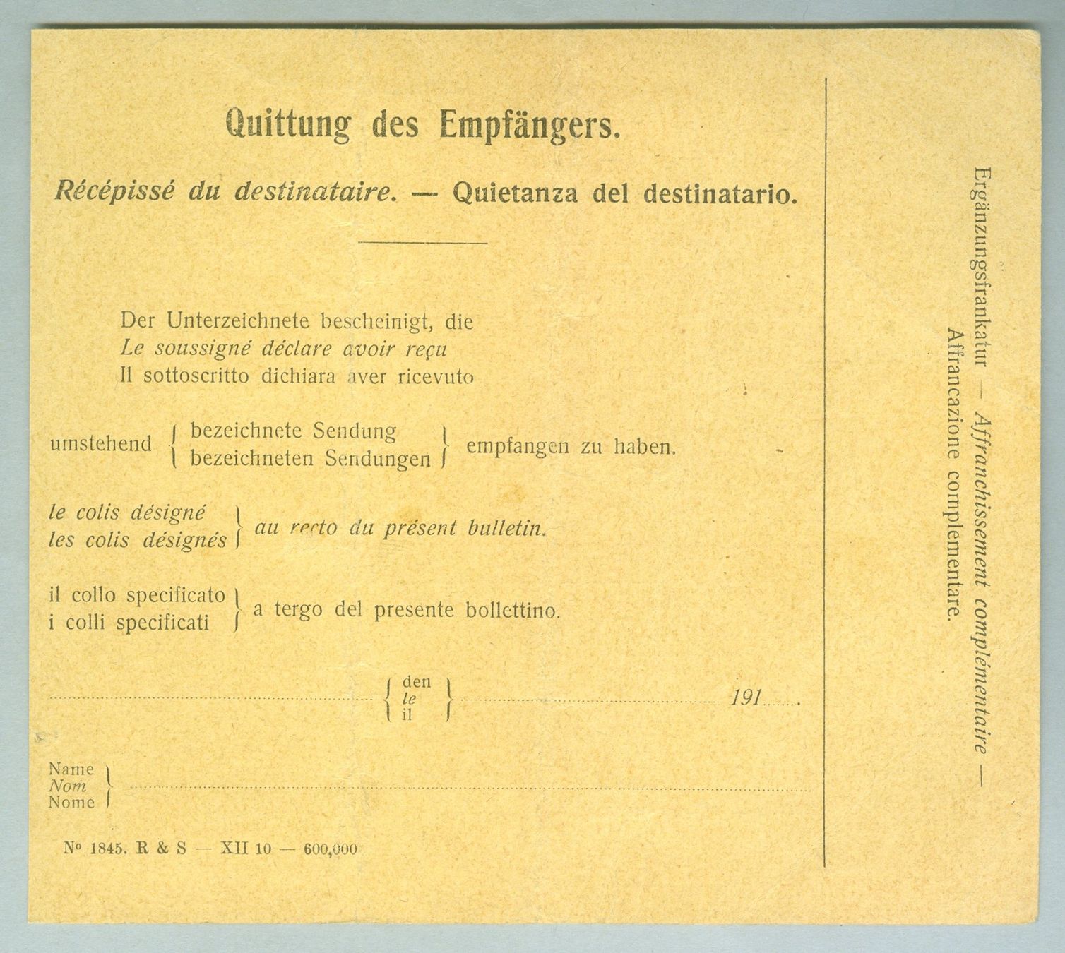 Tutti i francobolli: 1911 Schweiz Bedarfspost – Usato da Zürich venduto da yago-rot 1