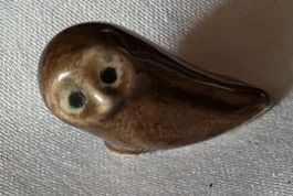 Eule Figur klein Porzellan und wunder schöner glanz