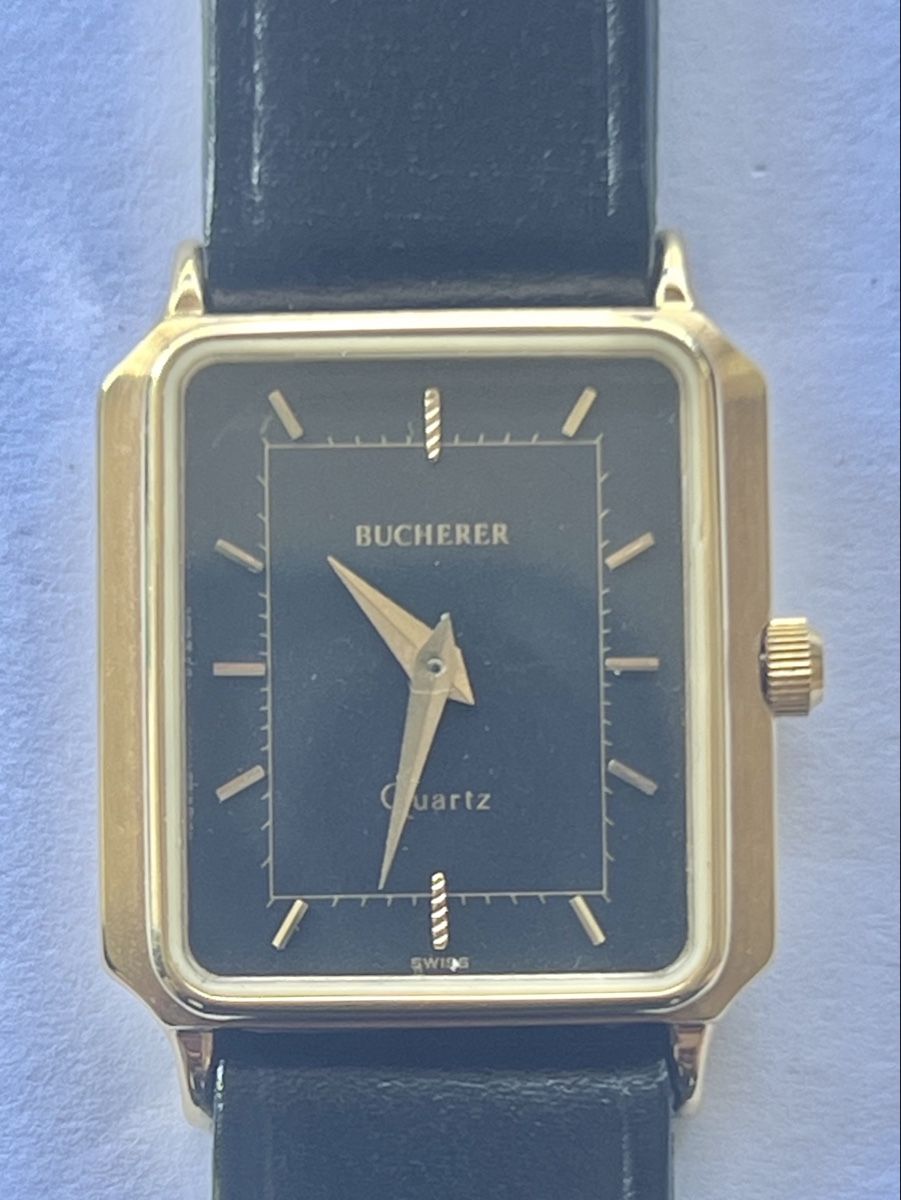 Bucherer Montres: Montre Bucherer Quartz rectangulaire plaqué or – Neuf (Voir description) à Chavornay par MD_77
