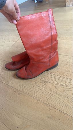 Vintage Red Leather Boots 