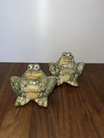 2x Keramik Frösche Deko Figuren