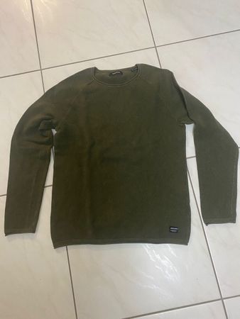 Herren Strickpullover, Grösse M, Olivgrün - Top Zustand!