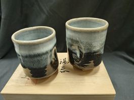 Japanese tea cup set Hagi-yaki