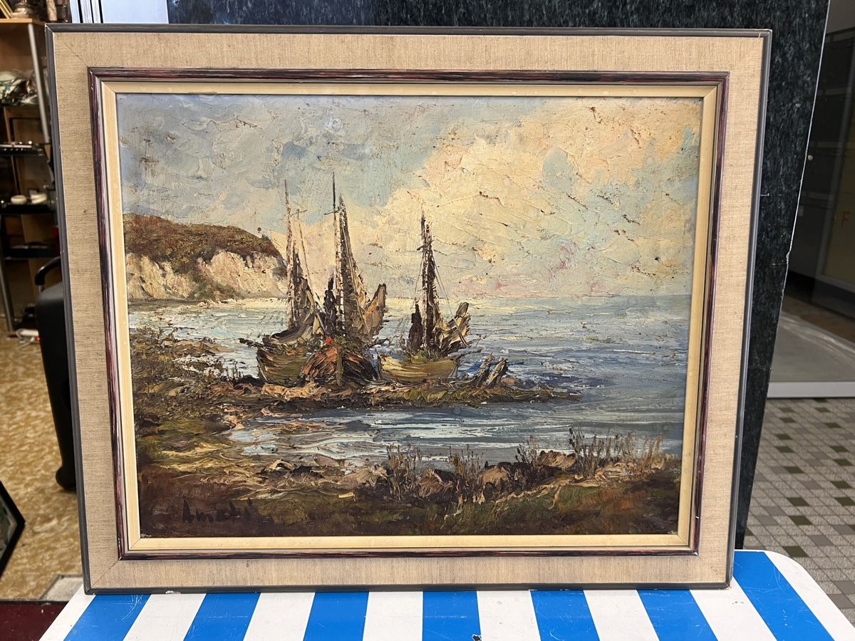 Gemälde: Marine HUILE SUR TOILE SIGNÉE – Gebraucht aus Genève von Qanil77
