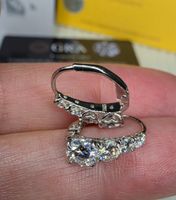 Boucles d'oreille argent diamants moissanite de 1,96 ct GRA