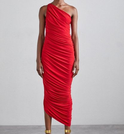 NORMA KAMALI Diana Gown Kleid in rot Gr. L (19659)