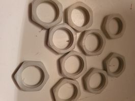 Gegenmutter PVC M20x1.5 10Stück Kunststoffmutter Mutter