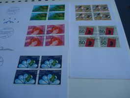 Satz Sondermarken 1988, FDC Satz + 4erblock, 6 Belege