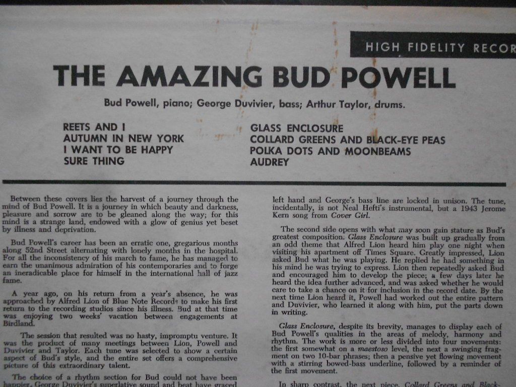 Dischi in vinile: BUD POWELL  -  THE AMAZING BUD POWELL – Usato da Bex venduto da Giorgiob 2