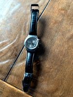 Vintage SWATCH Watch Irony stainless steel mit Leder Schwarz