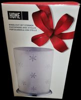 HOME Windlicht mit Sternen matt Glas neu 