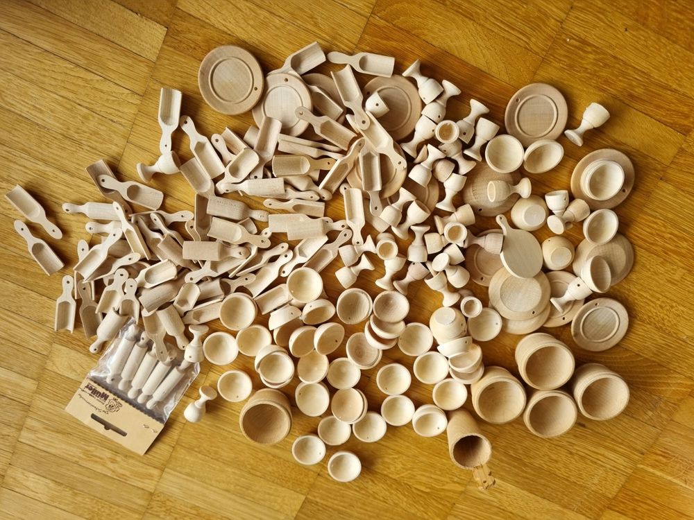 64 Mini Holz Türen Zum Bemalen - 10x6,5cm - Für Feenhäuser & Deko