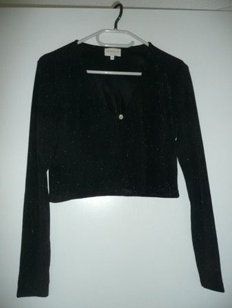 Schönes, schwarzes Glitzer Bolero MADE IN ITALY