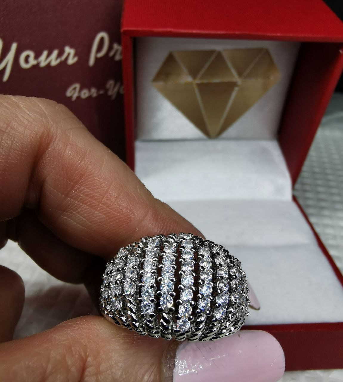 Anelli: Bague argent avec zircons cubiques – Nuovo e nell'imballaggio originale da Reconvilier venduto da Tsma67