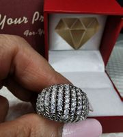 Bague argent avec zircons cubiques