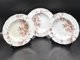 Antikes 1890 Sepia Transferware-Set Cauldon Place BWM & Co