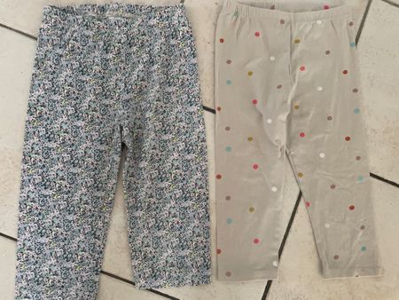 2 H&M/Yigga Leggings 7/8 Mädchen Gr.134 Blumen/Punkte