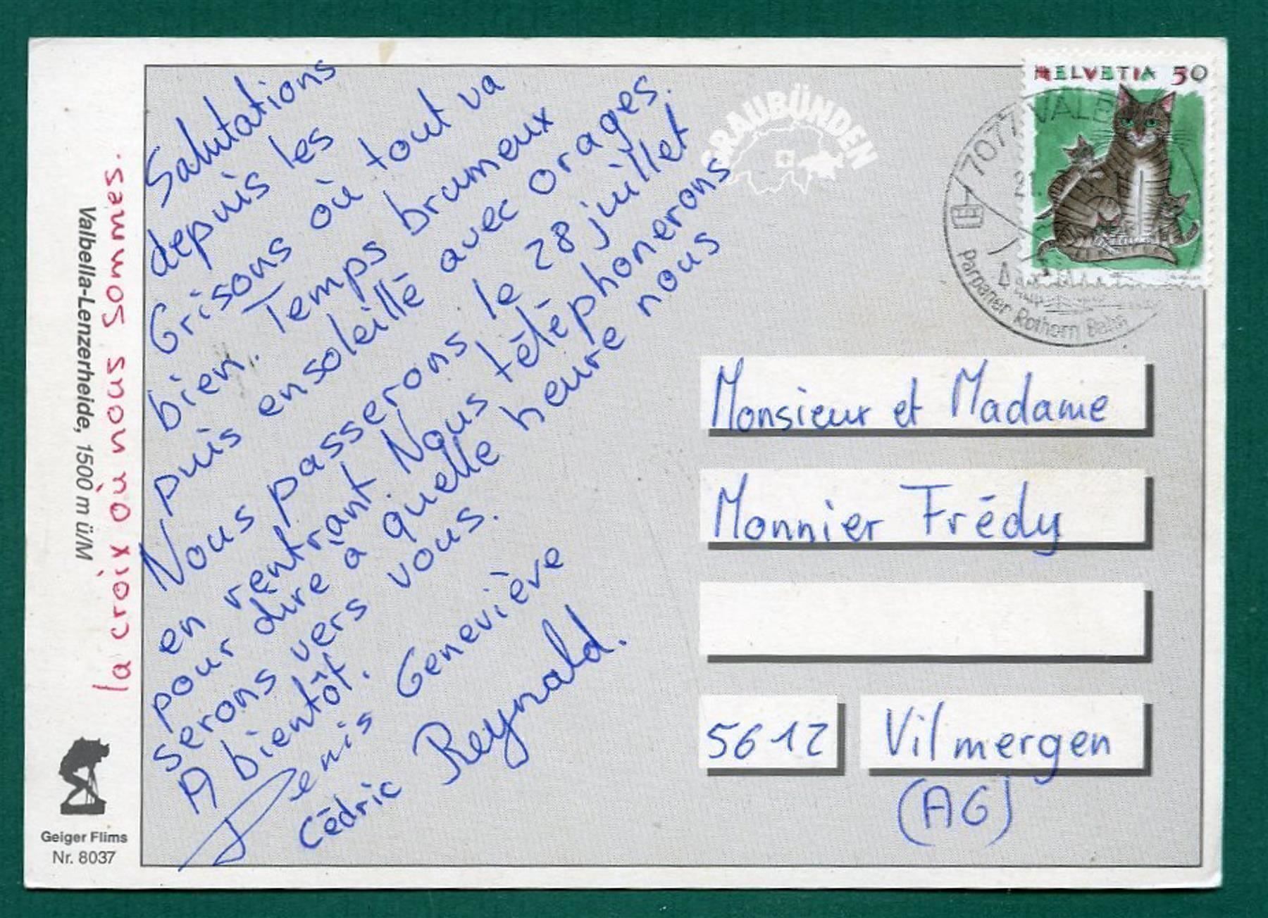 Cartoline postali: Valbella - Lenzerheide, 1991, gelaufen, Grossformat – Usato da Sargans venduto da Hausi1951 1