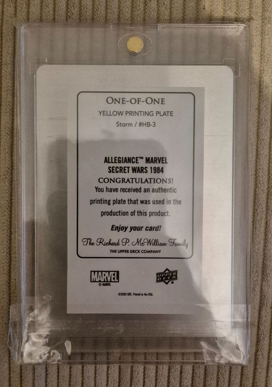 Sammelbilder & Trading cards: Upper Deck Marvel Secret Wars Storm 1/1 Printing Plate – Neu (gemäss Beschreibung) aus Zofingen von Indigo47 1