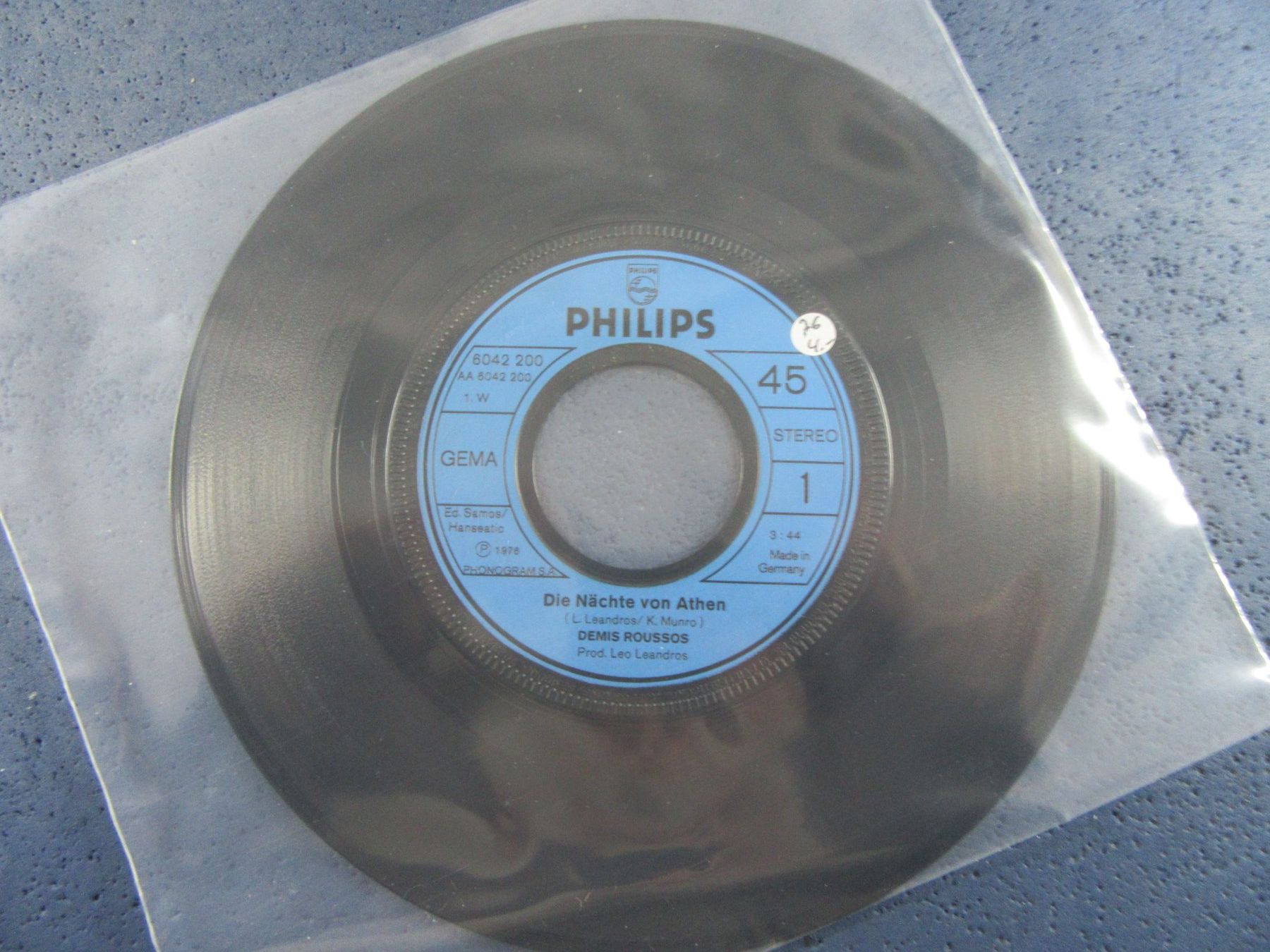 DEMIS ROUSSOS DIE NÄCHTE VON ATHEN 7&amp;quot;SINGEL 45T KOMM IN MEIN (Gebraucht ...