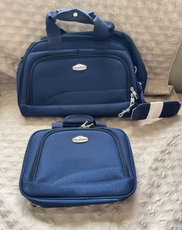 2 Ricardo Beverly Hills Navy Blue travel bag plus necessaire
