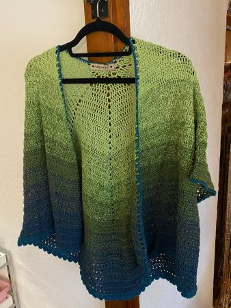 STRICKJACKE GRÜN,EINZELSTÜCK,HANDGEMACHT