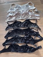 7x C&A Minimizer BH ohne Bügel Gr. 90E Schwarz & Creme