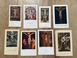 8 Andachtsbilder Heiligenbildchen Jesus am Kreuz