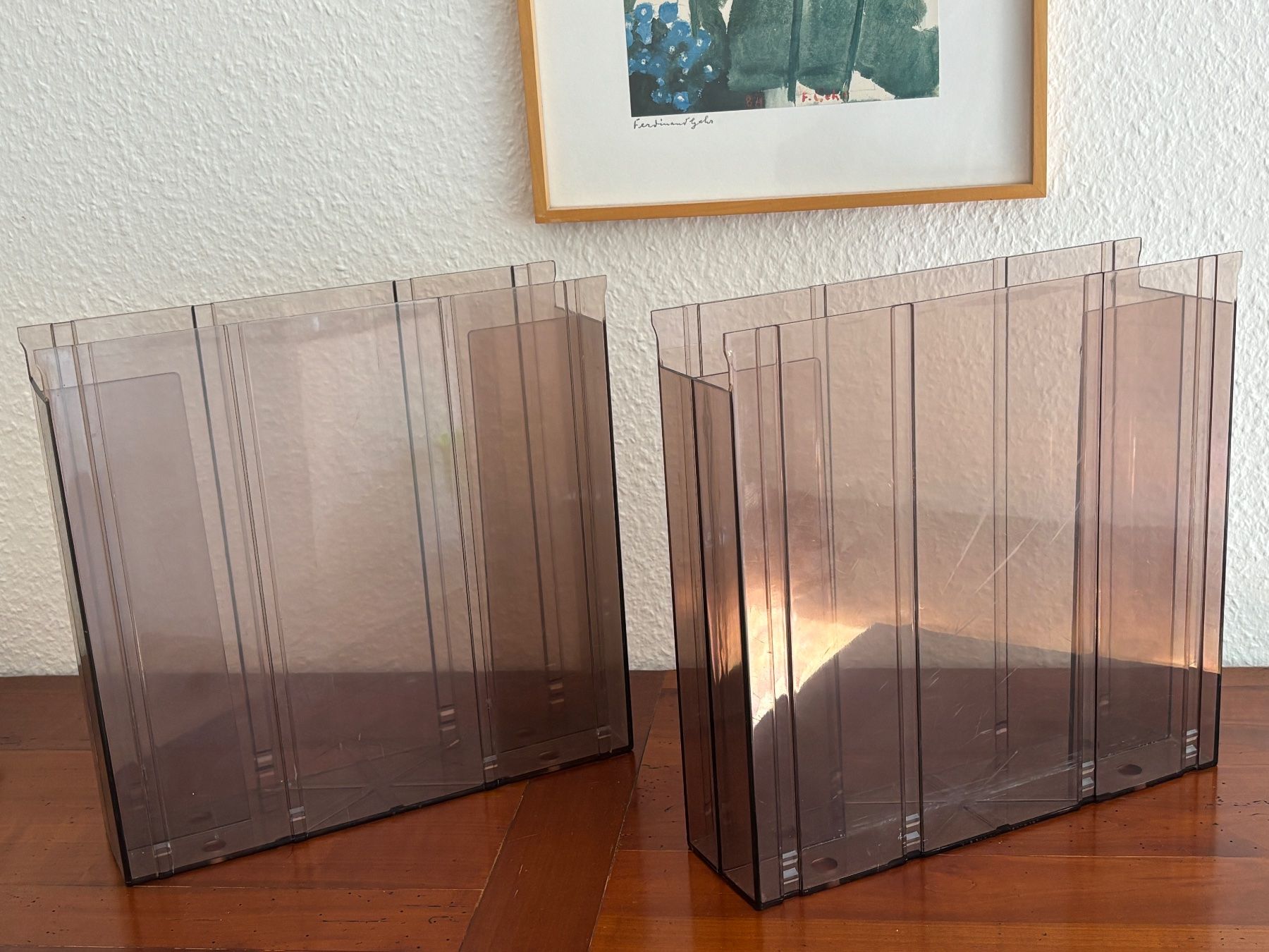 Supports pour instruments & partitions: 2 vintage LP Plattenständer Weidmann Rapperswil Ex Libris – D'occasion à THERWIL par Fcbbasel 1