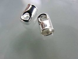 2 Endteil Kappen für 3mm Band versilbert