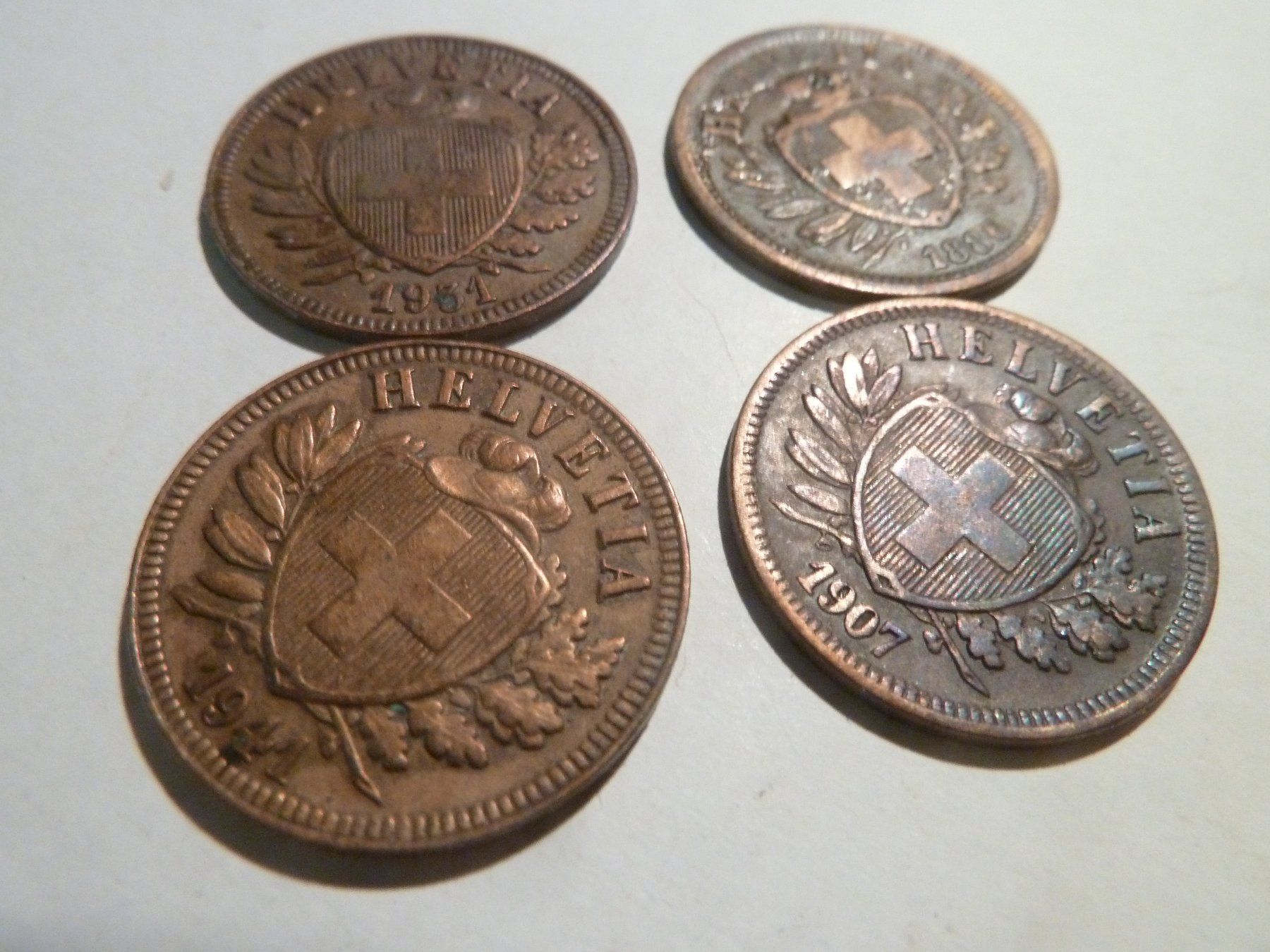 Tutti le monete: 2 RAPPEN CH-1886-1907-1951-1941 – Usato da Rieden SG venduto da jamilau 1