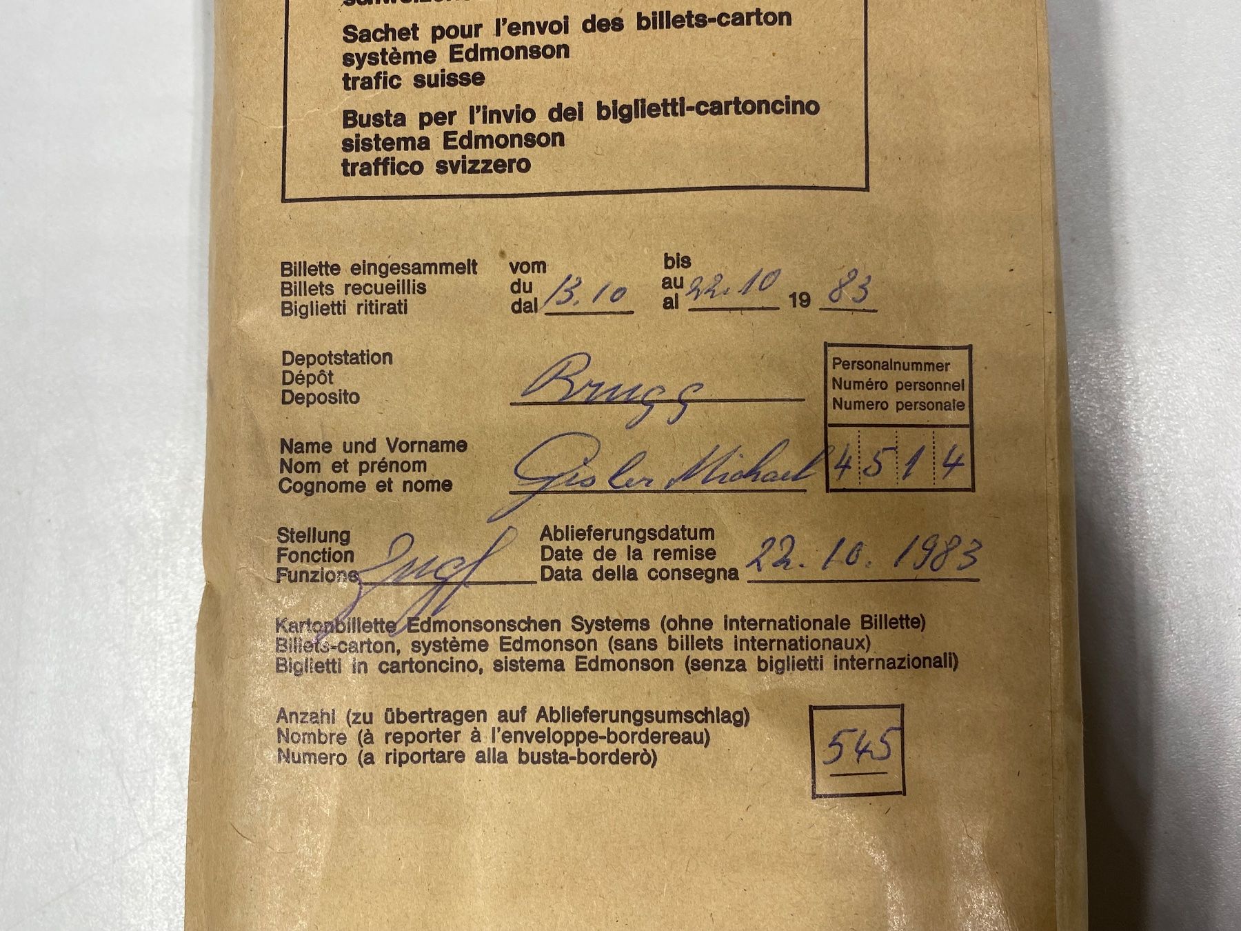 Biglietti: LOT Bahnbillette Brugg ///G941 – Usato da Bern venduto da JMsoehne1987
