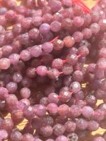 Strang echte facettierte Indien Ruby Kugeln 4 mm