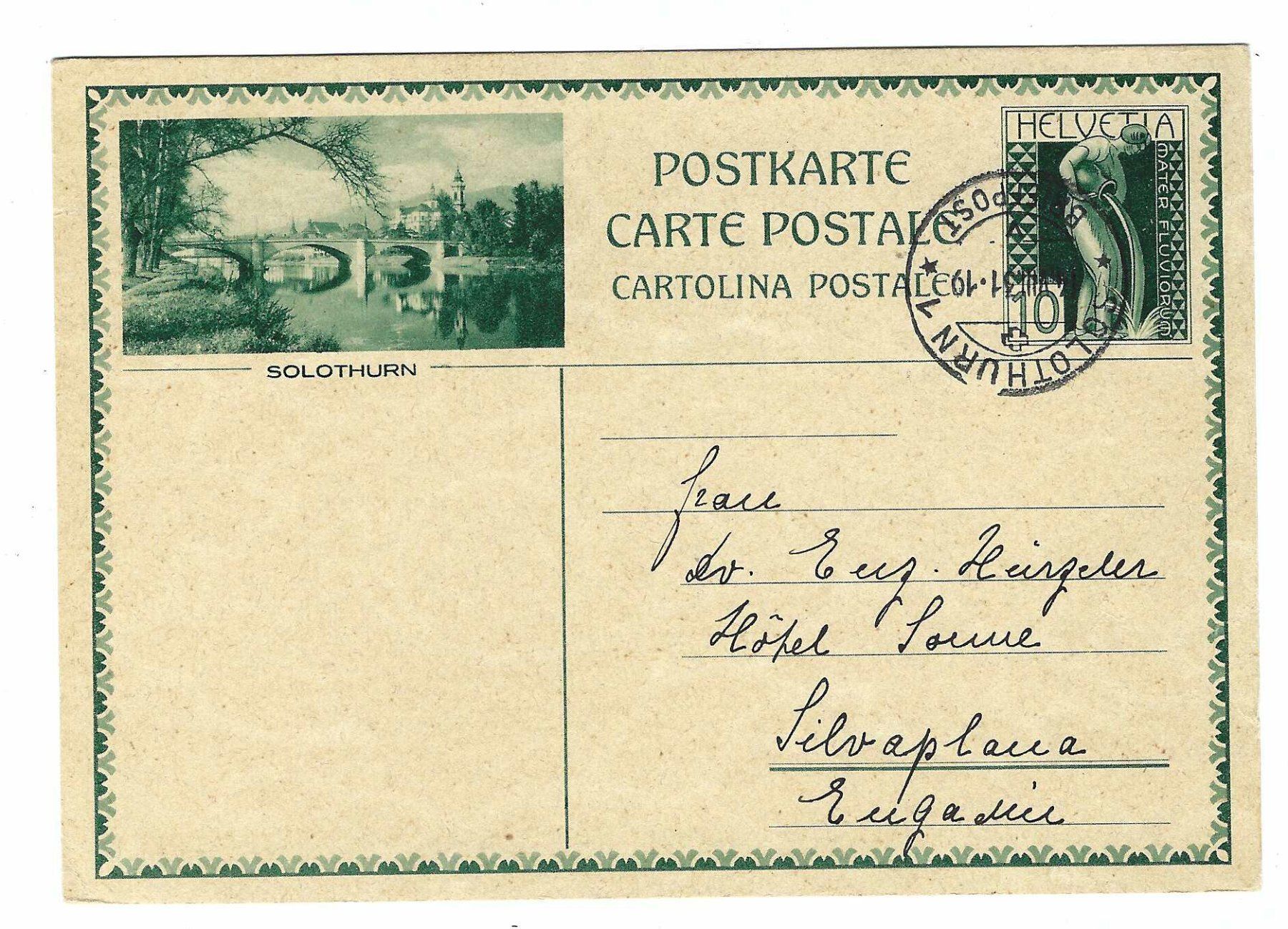 Tutti i francobolli: Bildpostkarte Solothurn mit passendem Poststempel 1931 ox – Usato da Aarau venduto da fussball-fussball