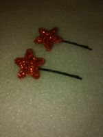 haarschmuck,,,orange sternen,,glitzer