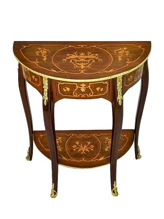 Tavoli: Console de style Louis XV, dessus verre – Usato da geneve venduto da louisart 1