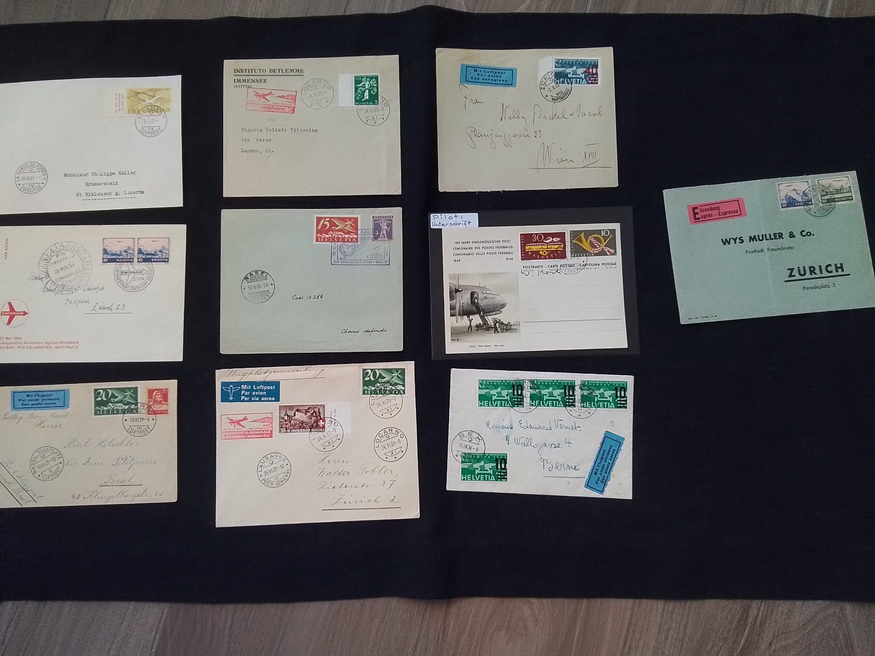 Tutti i francobolli: Lot 2 Flugpost ( 10 Belege ) – Usato da Reichenburg venduto da Pipo-67