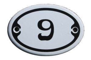 Schilder: Emailschild mini - Nummer 9 – Neu und originalverpackt aus Ennetbürgen von open24shop