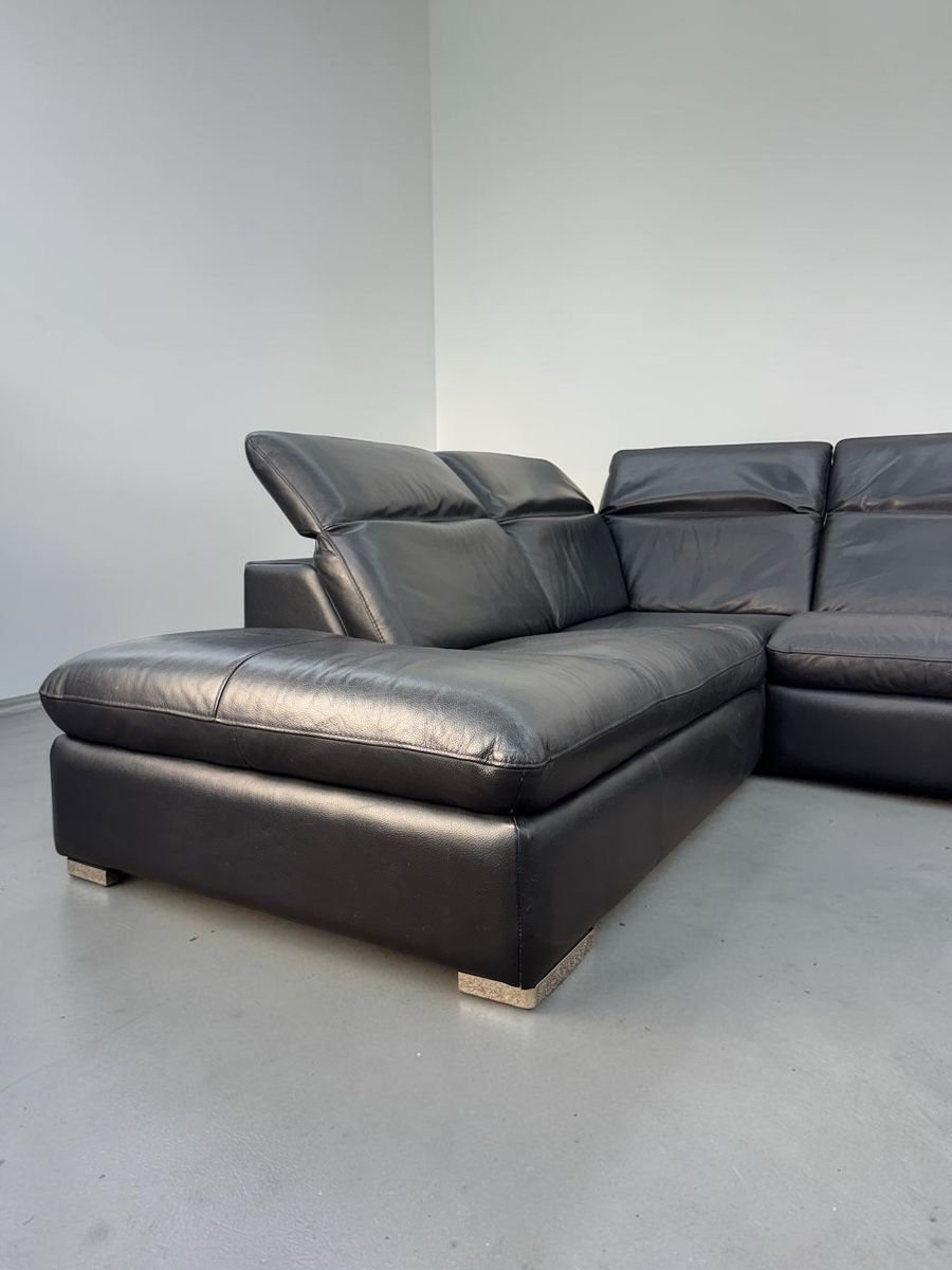Divani: Ecksofa aus echtem Rindsleder, schwarz – Usato da Bachenbülach venduto da Sofalab.swiss 6