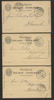 3 x Ganzsache WOLFHALDEN nach RHEINECK 1902 + 1905