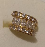 Traumhafter vergoldeter Ring mit Strass Gr. 52