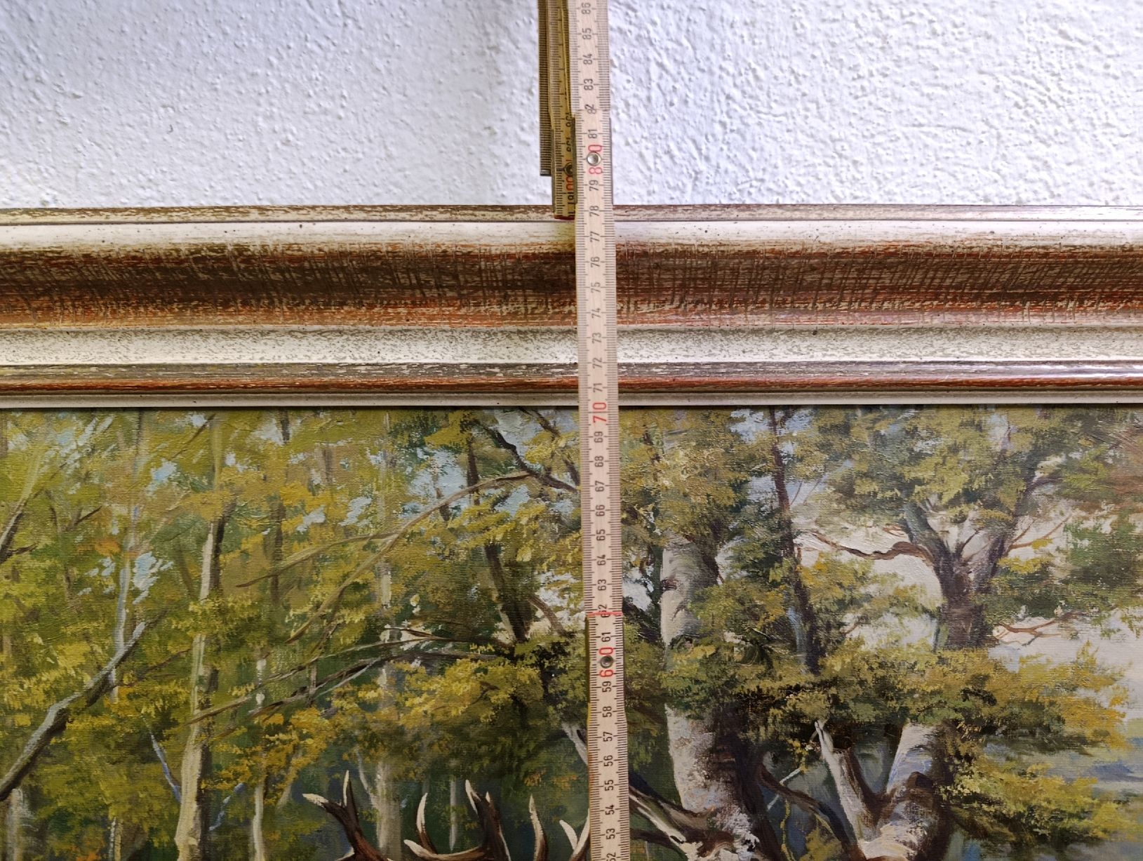 Dipinti: Klassisches Ölgemälde "Röhrender Hirsch im Wald" – Usato da Zürich venduto da Brocki_ZurichZH 2