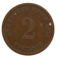 Deutschland Kaiserreich 2 Pfennig 1876 E