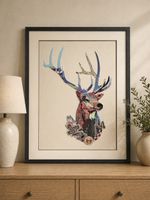 3D-Wandbild mit Hirschmotiv I. 60x80 cm