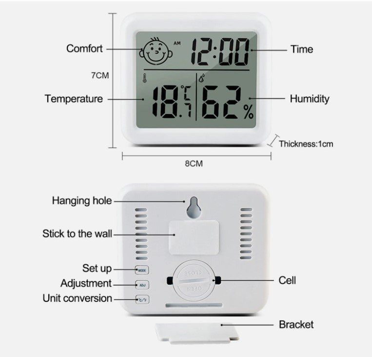 Misurare: Feuchtigkeit Digital Uhr Thermometer Hygrometer messgerät – Nuovo (secondo la descrizione) da Kirchdorf AG venduto da csnmclub 4