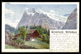 Grindelwald, Haus in den Bergen mit Wett